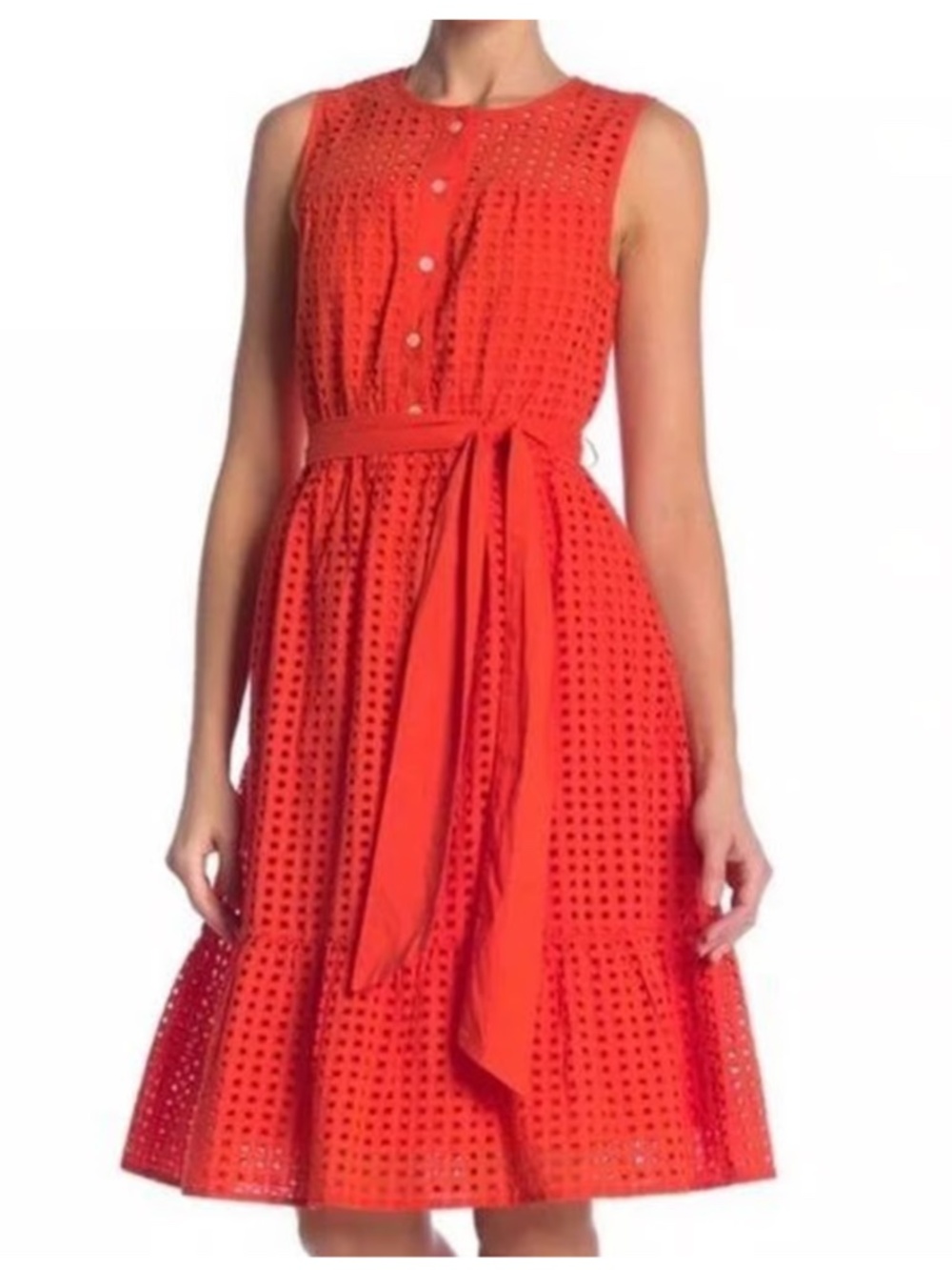 NWT J. Crew Eyelet Dress Orange 100% cotton